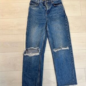 Triarchy x Josephine Skriver High Waisted Wide-Leg Distressed Jeans Sustainable